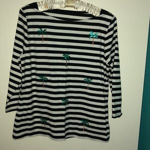 🌞NWOT a new day Blk/Wht 3/4 sleeve SZ L T-Shirt